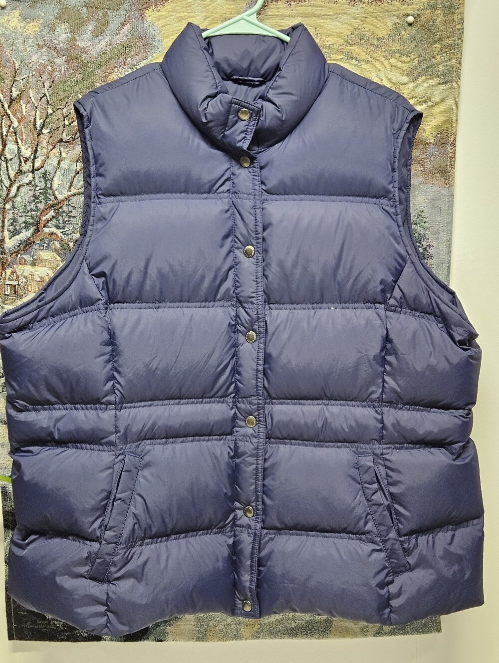 Lands' End Womens Size 2X 20W/22W Puffer Vest 80% Goose Down 20% Feathers Navy